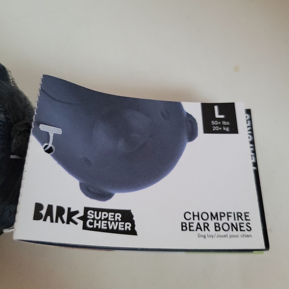 Bark Box Super Chewer Chompfire Bear Bones Dog Toy Large  New With Tag - Picture 3 of 5
